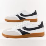 Off White Contrast Detail Lace Up Sneakers